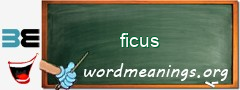 WordMeaning blackboard for ficus